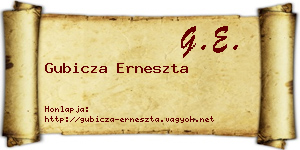 Gubicza Erneszta névjegykártya